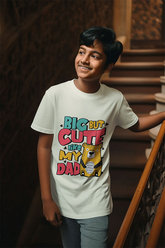 Daddy's Cute Mini - Kids Round Neck Tee - Image 7