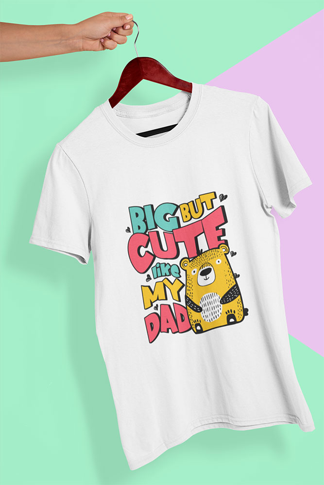 Daddy's Cute Mini - Kids Round Neck Tee - Image 4
