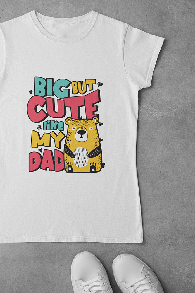 Daddy's Cute Mini - Kids Round Neck Tee - Image 2