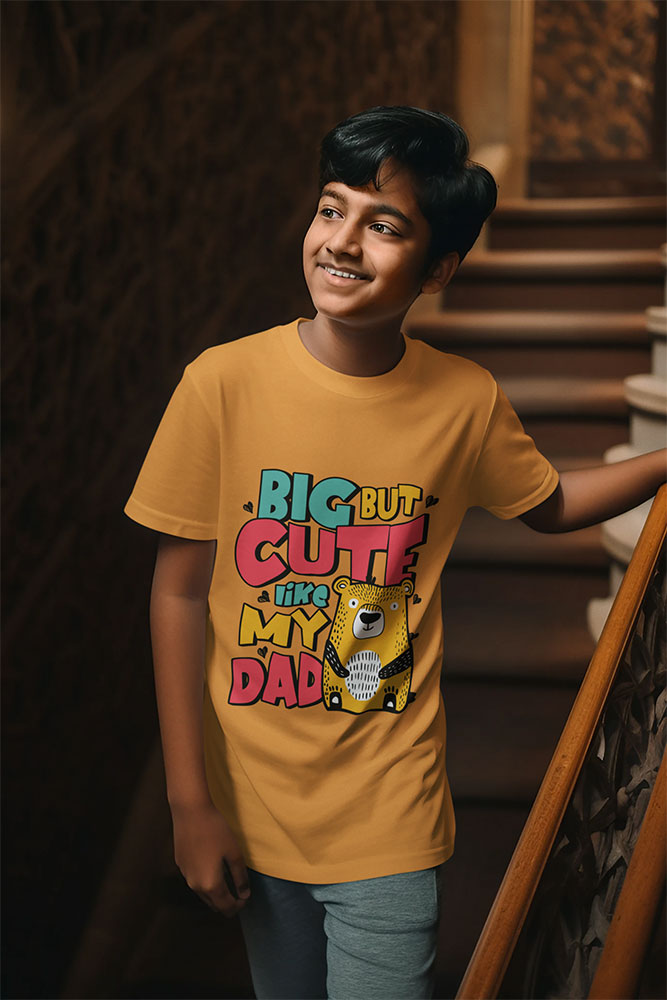 Daddy's Cute Mini - Kids Round Neck Tee - Image 6