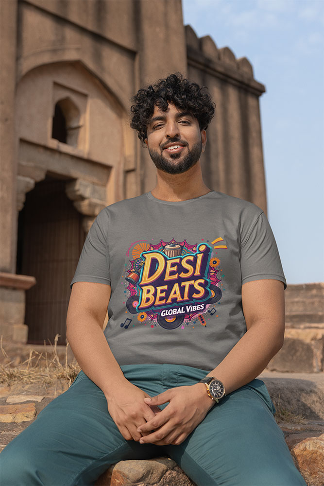 Desi Vibes Classic - Men's Round Neck Tee - Image 3
