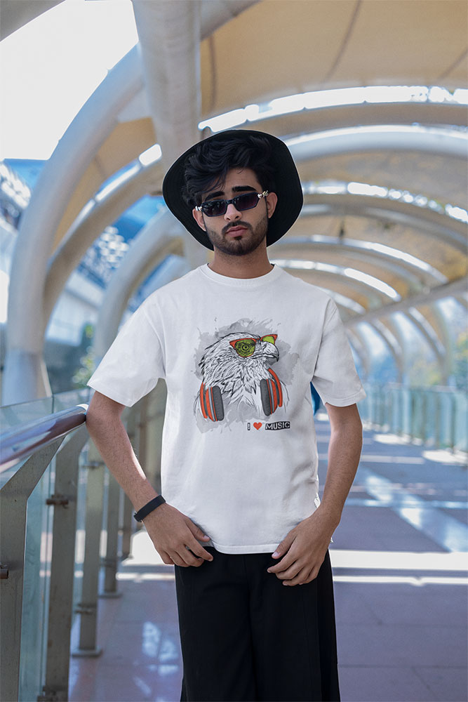 Eagle Beats - Men's Round Neck Tee - Image 3